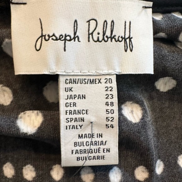 JOSEPH RIBKOFF Black/Vanilla Polka Dot Dress Size 20 - Picture 8 of 11